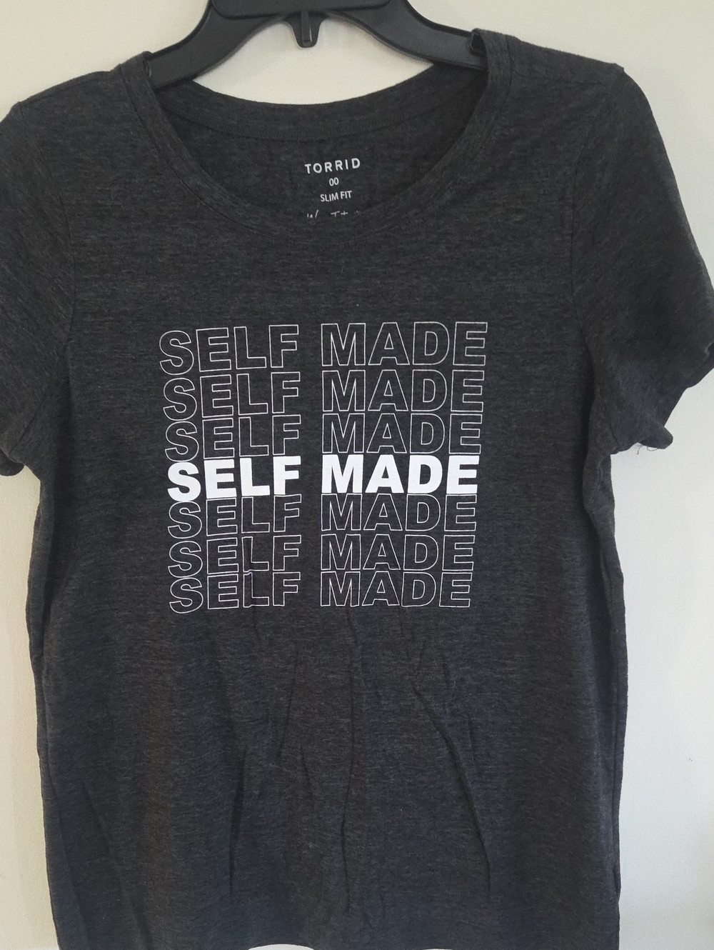 torrid Charcoal Graphic 'SELF MADE' Short Sleeve Tee